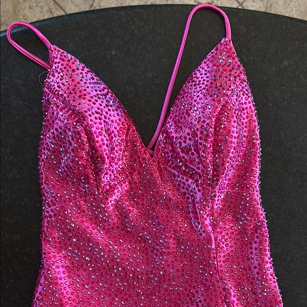 Faviana Pink Sequin Prom Dress - Picture 5 of 11